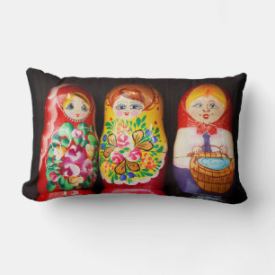 Colorful Matryoshka Dolls Lumbarkudde