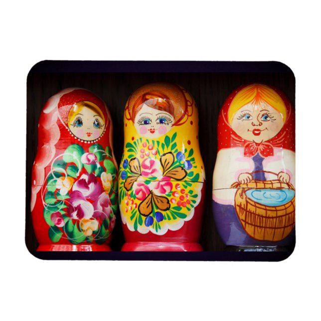Colorful Matryoshka Dolls Magnet (Horisontell)