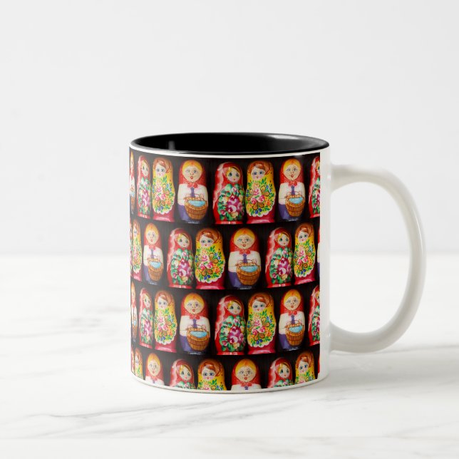 Colorful Matryoshka Dolls Två-Tonad Mugg (Höger)