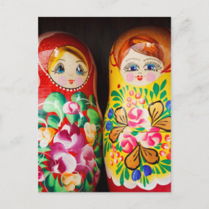 Colorful Matryoshka Dolls Vykort