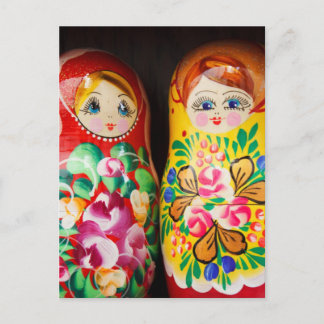 Colorful Matryoshka Dolls Vykort