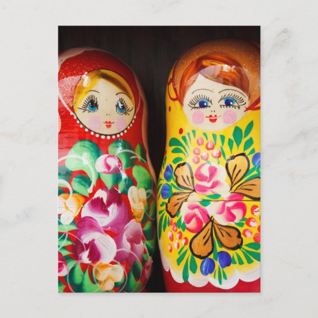 Colorful Matryoshka Dolls Vykort (Framsida)