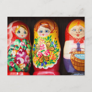 Colorful Matryoshka Dolls Vykort