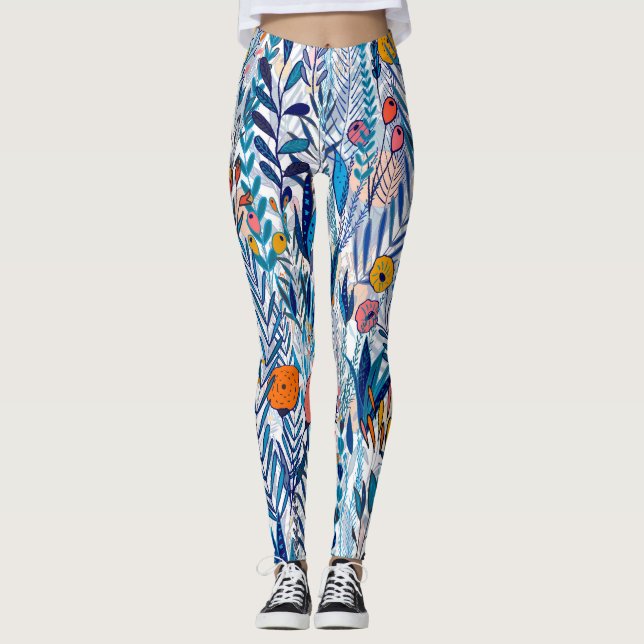 Colorful Maximalist Garden Leggings (Framsida)