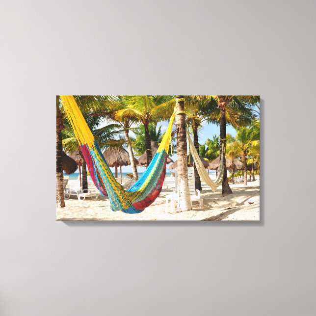 Colorful Mayan Hammock Cozumel Mexiko Canvas (Framsida)