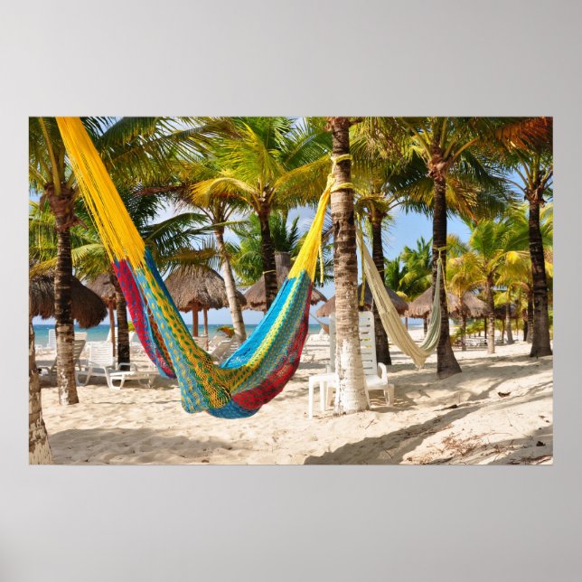 Colorful Mayan Hammock Cozumel Mexiko Poster (Framsidan)