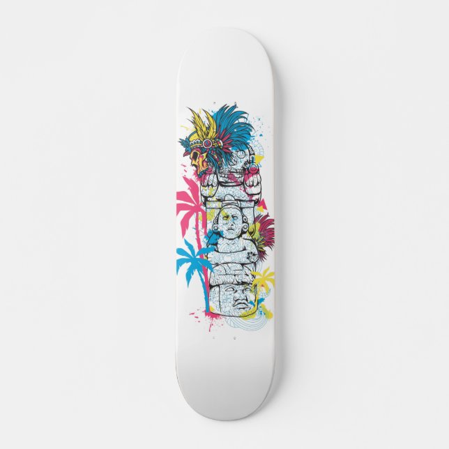Colorful Mayan Mini Skateboard Bräda 18,5 Cm (Framsida)
