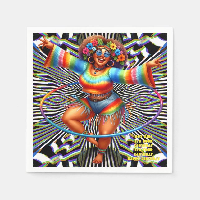 Colorful-Me Hippie Chic Birthday Pappersservett (Framsidan)