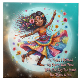 Colorful Me Hippie Chic Måne Dance Ceramic Tile Kakelplatta