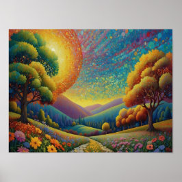 Colorful Meadow Art Poster
