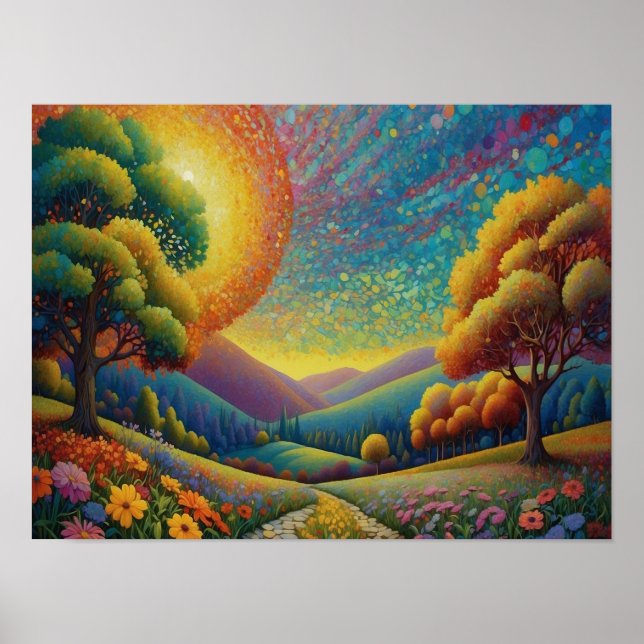 Colorful Meadow Art Poster (Framsidan)
