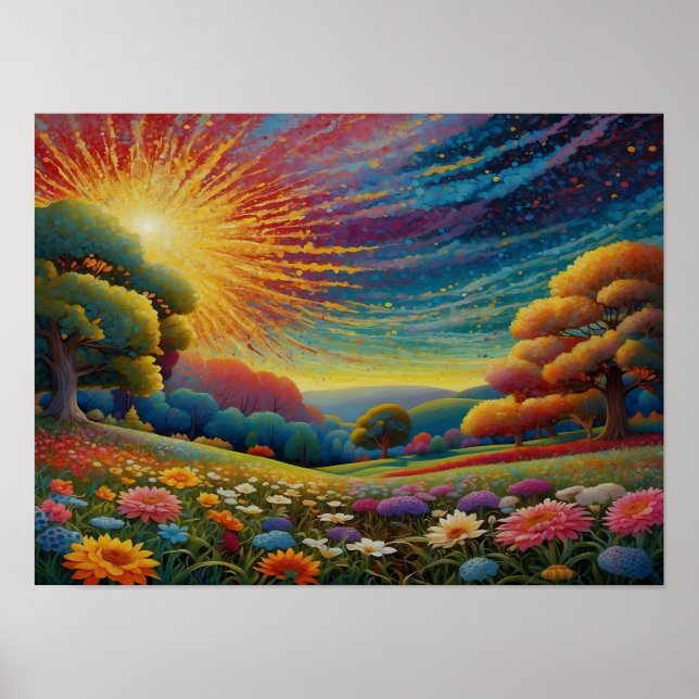 Colorful Meadow Art Poster (Framsidan)