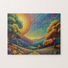 Colorful Meadow Art Pussel