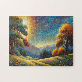 Colorful Meadow Flowers Art Pussel