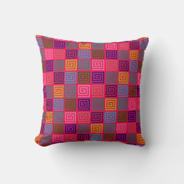Colorful Meander Modern Geometric Mönster Kudde