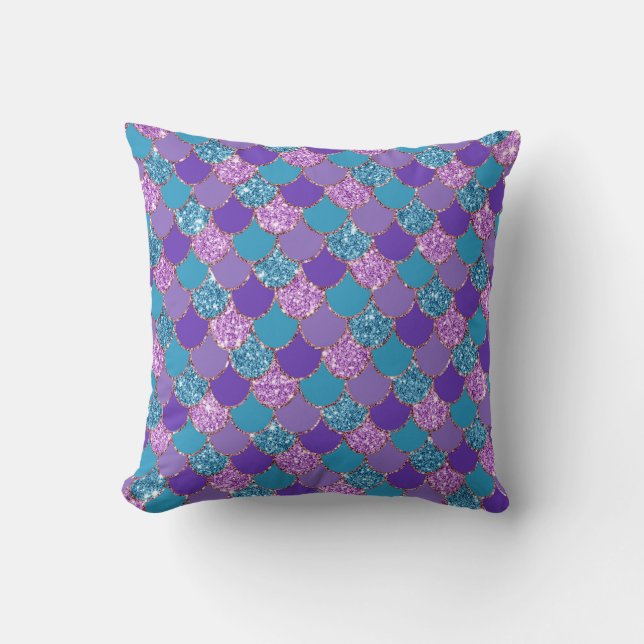 Colorful mermaid scales pattern kudde (Framsida)