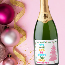 Colorful Merry Bright Pink Christmas Tree Party