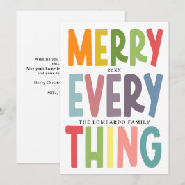 Colorful Merry Everything Inclusive NON-PHOTO cute Julkort