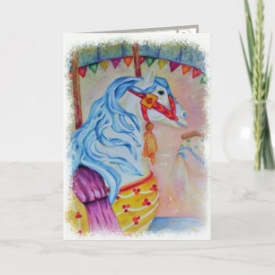 COLORFUL MERRY-GO-ROUND HORSE KORT