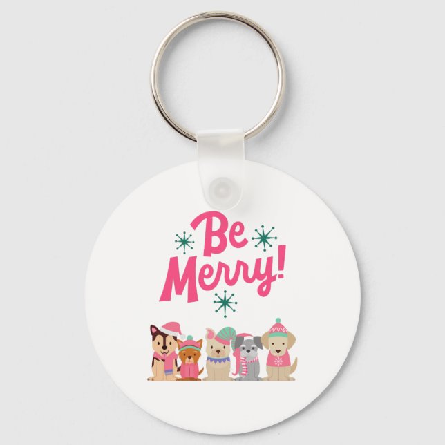 Colorful Merry och Bright jul 2023-familjen Nyckelring (Framsida)