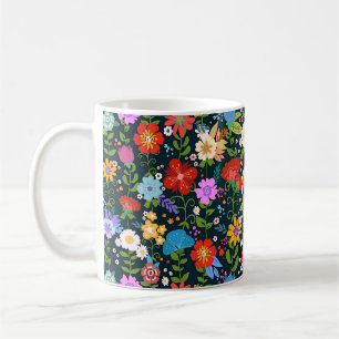 Colorful Mexican Blommigt Folk Art Kaffemugg