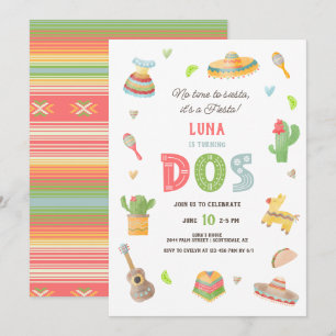 Colorful Mexican Fiesta 2:a födelsedagen Inbjudningar