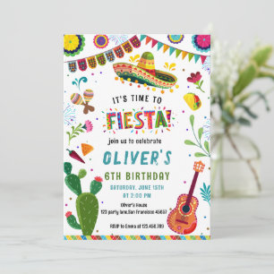 Colorful Mexican Fiesta Birthday Inbjudningar