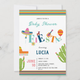 Colorful Mexican Fiesta Cactus Baby Shower Inbjudningar