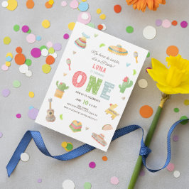 Colorful Mexican Fiesta First Birthday Inbjudningar