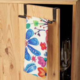 Colorful Mexican Flowers Kökshandduk