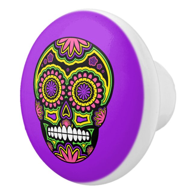 Colorful Mexican Sugar Skull Day of the dead Knopp (Höger)