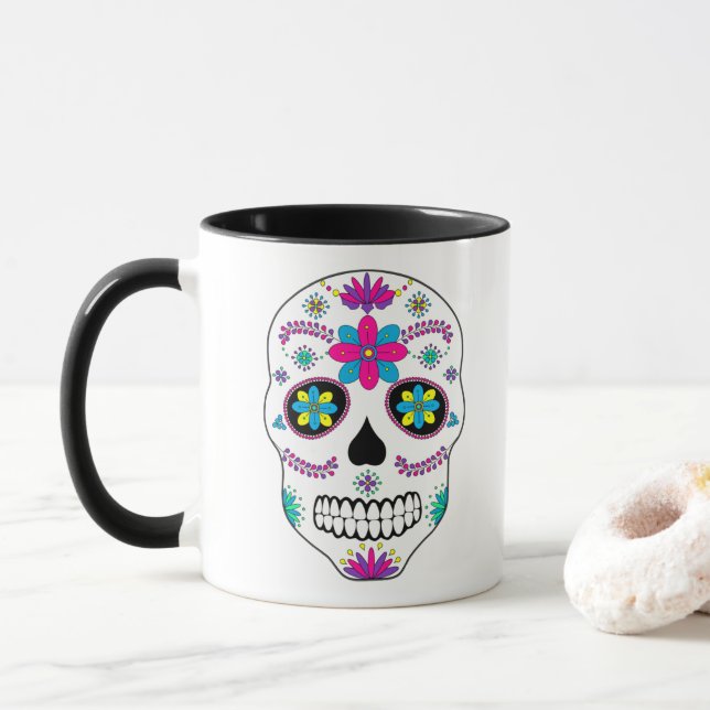 Colorful Mexican Sugar Skull Mugg (Med munk)
