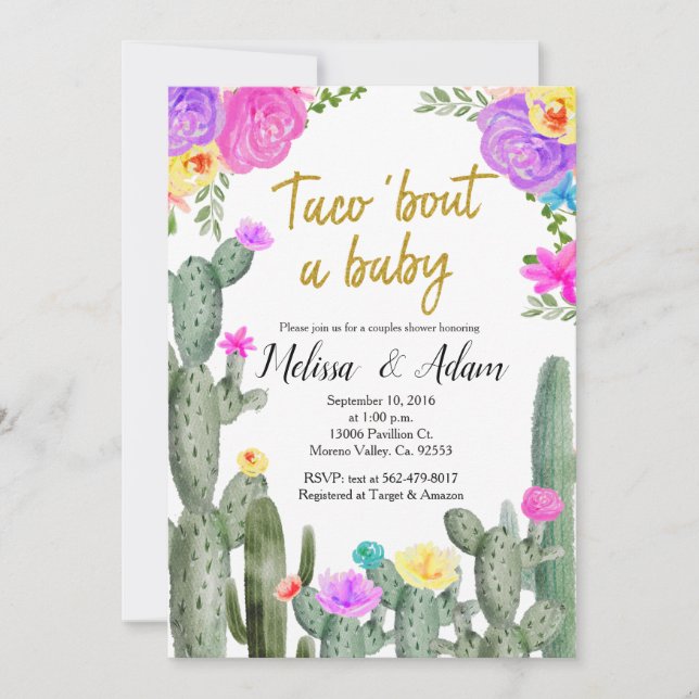Colorful Mexican Taco Bout Baby Baby Shower Inbjudningar (Framsida)
