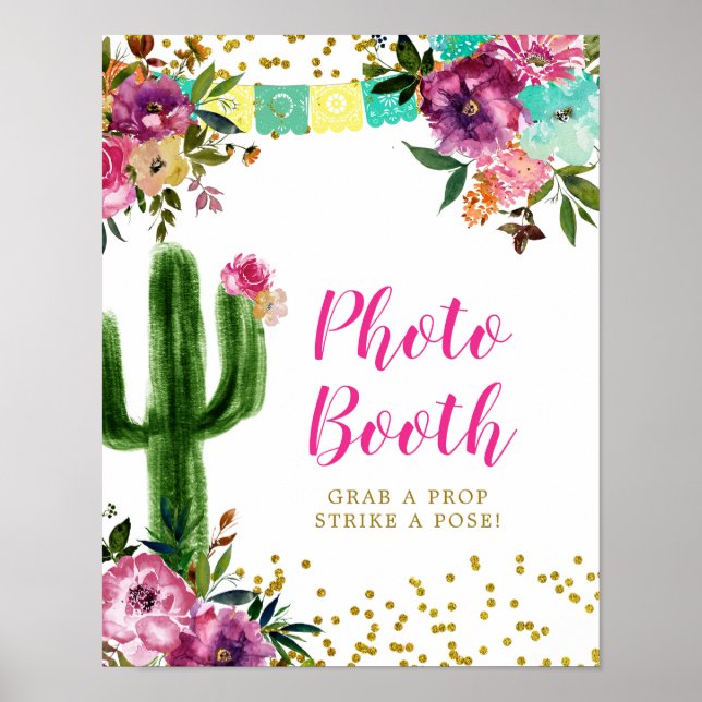 Colorful Mexican Taco om Kärlek Photo Booth Poster (Framsidan)