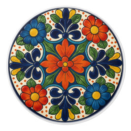 Colorful Mexican Talavera Blommigt Ceramic Knob Knopp