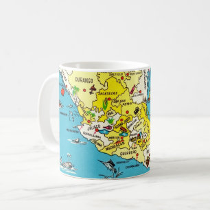 Colorful Mexico Karta Mugg