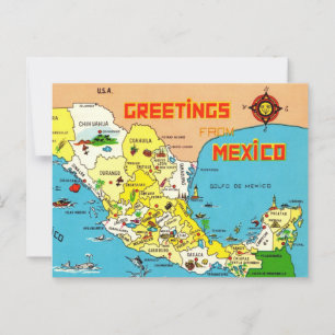 Colorful Mexico Karta Vykort