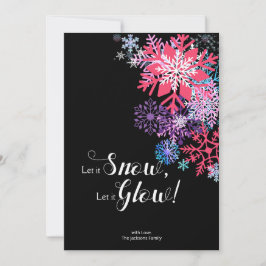 Colorful Midnight Snowflake Magic jul Card Inbjudningar