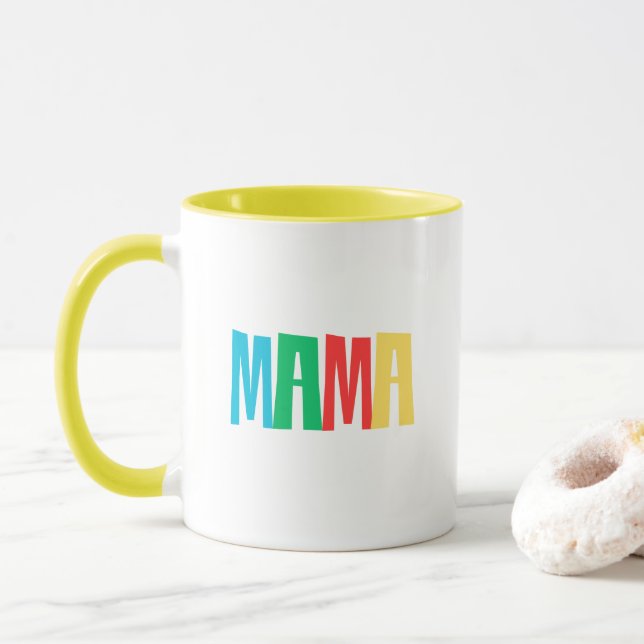 Colorful Minimal Mama Typography Mugg (Med munk)