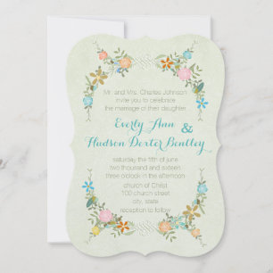 Colorful Mint Bunting Pennant Garland Bröllop Inbjudningar