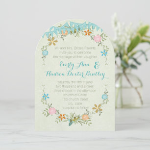 Colorful Mint Bunting Pennant Garland Bröllop Inbjudningar