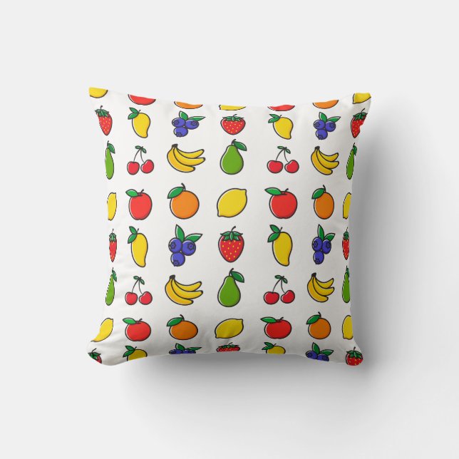 Colorful Mixed Fruit Pattern Kudde (Framsida)
