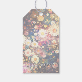 Colorful Mixed Wildflower Double Sided Floral Presentetikett