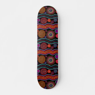 Colorful Modern Australian Dot Art Tribal Mönster Mini Skateboard Bräda 18,5 Cm