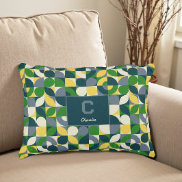 Colorful Modern Bauhaus Abstract Geometric Pattern Prydnadskudde