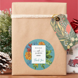 Colorful Modern Floral Runt Klistermärke