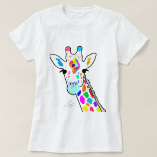 Colorful Modern Giraffe Art T Shirt