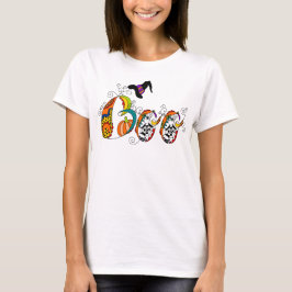 Colorful Modern Halloween Artsy Boo T Shirt