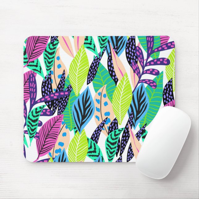 Colorful Modern Tropical Forest Leaves Pattern Musmatta (Med mus)