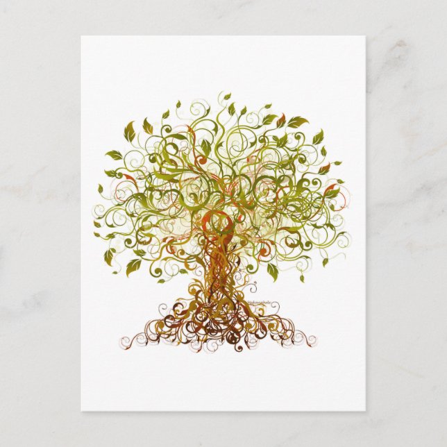 Colorful Modernist Träd 13 Vykort (Framsida)